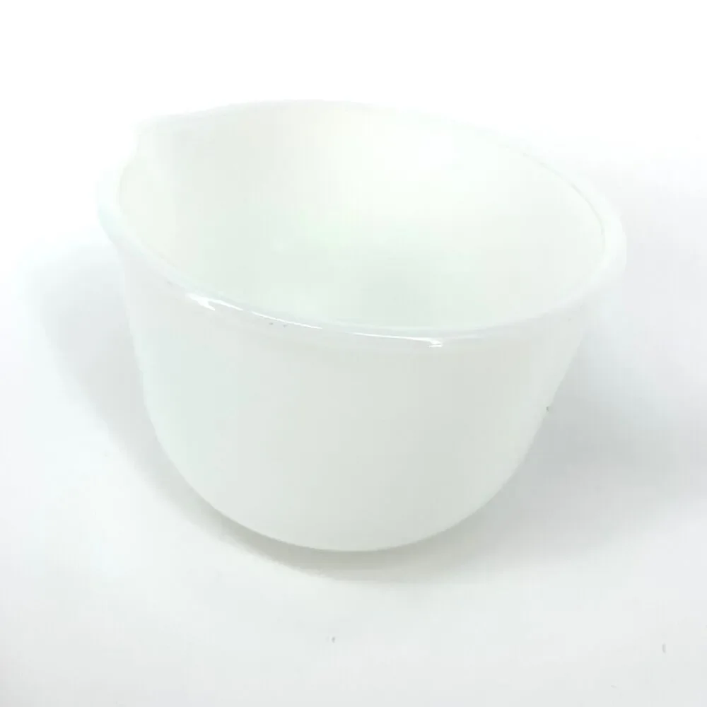 Vintage Glasbake 20 CJ for Sunbeam Milk Glass Mixing Bowl with Pour Spout